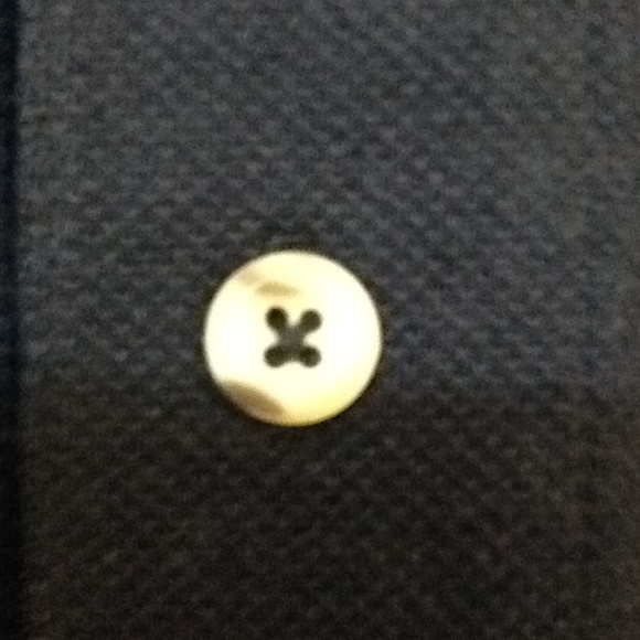 Express Mark Navy Collared Henley Long Sleeve Polo Shirt Large - Picture 3 of 5